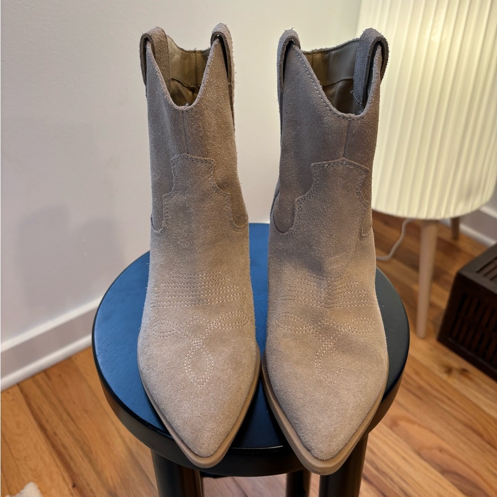 Dolce Vita Suede Western Boots - Tan